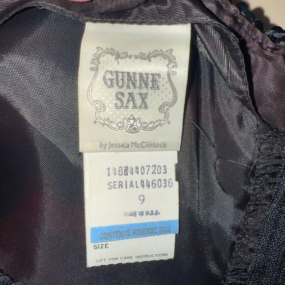 Jessica McClintock For Gunne Sax Strapless Taffeta Gown - Black 9 - Picture 7 of 9